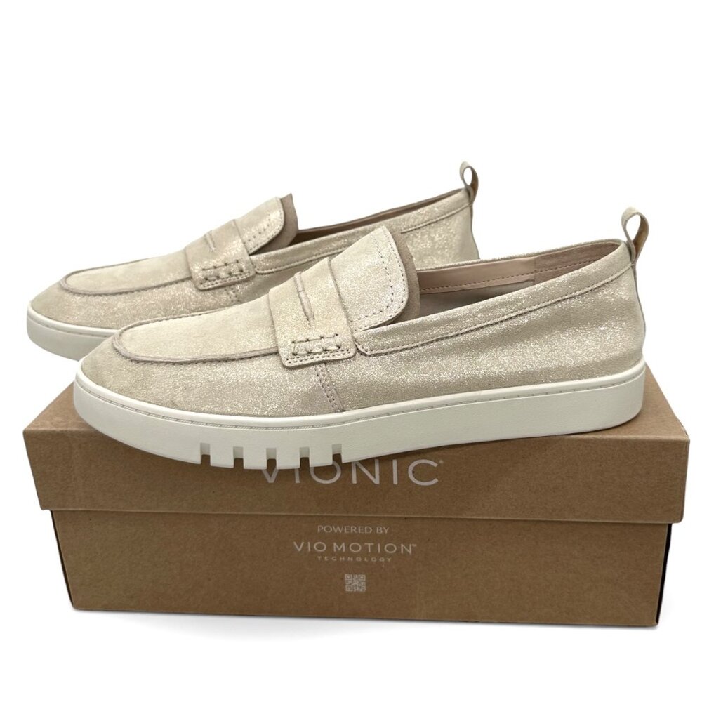 Vionic Chantel Vio Motion Supportive Leather Suede Loafers Women’s 12 Orthotic